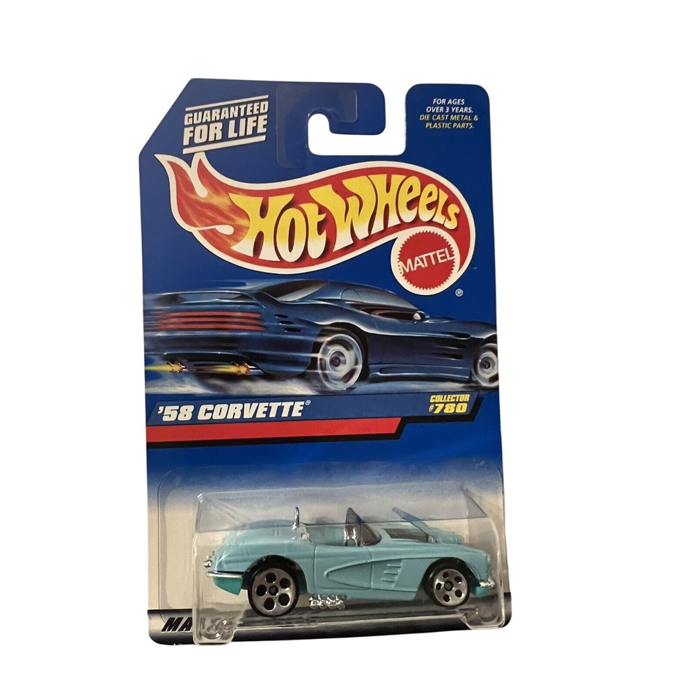 Hot Wheels 1998 First Editions 58 Corvette Light Blue Collector 780 Mattel 19949
